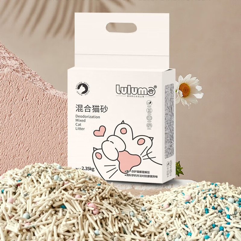 LULUMO 4合1豆腐膨润土混合猫砂 图片 1