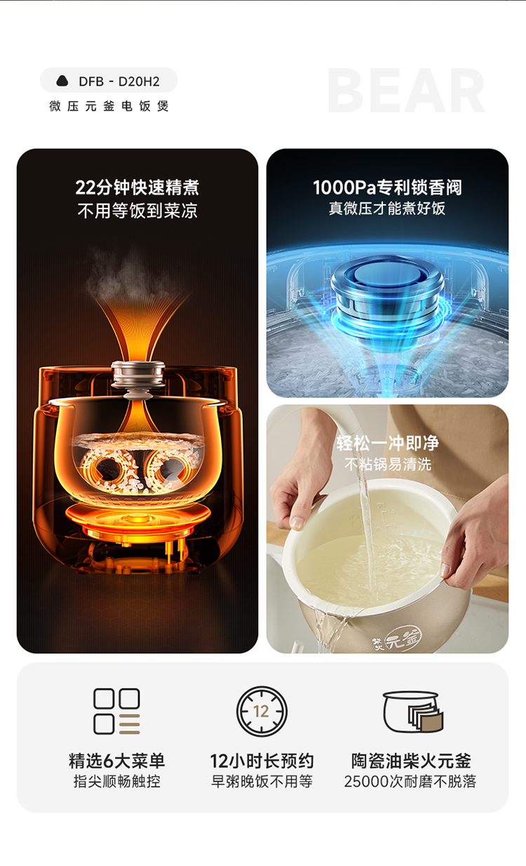 小熊微压电饭煲 DFB-D20H2 详情图 3