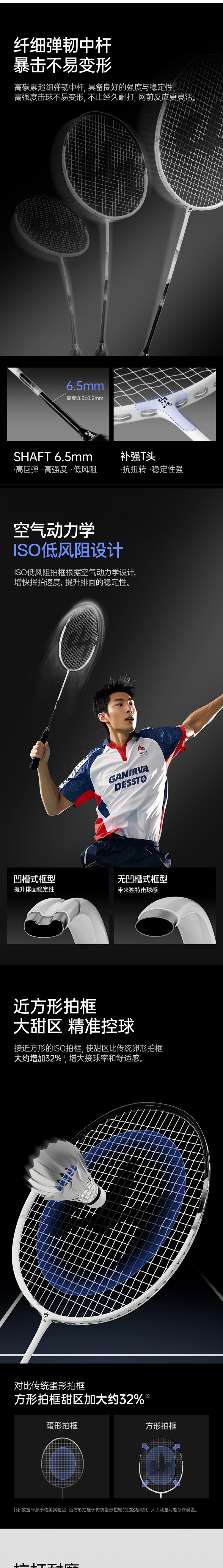 佑美 全碳素8U专业羽毛球拍 详情图 3