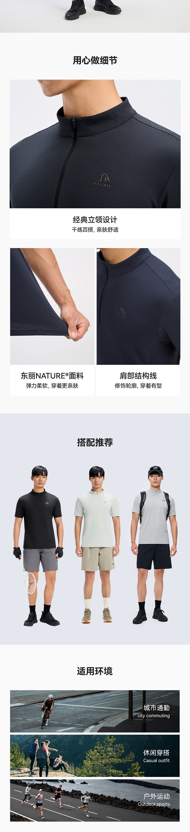 伯希和 男款户外速干防晒T恤 详情图 4