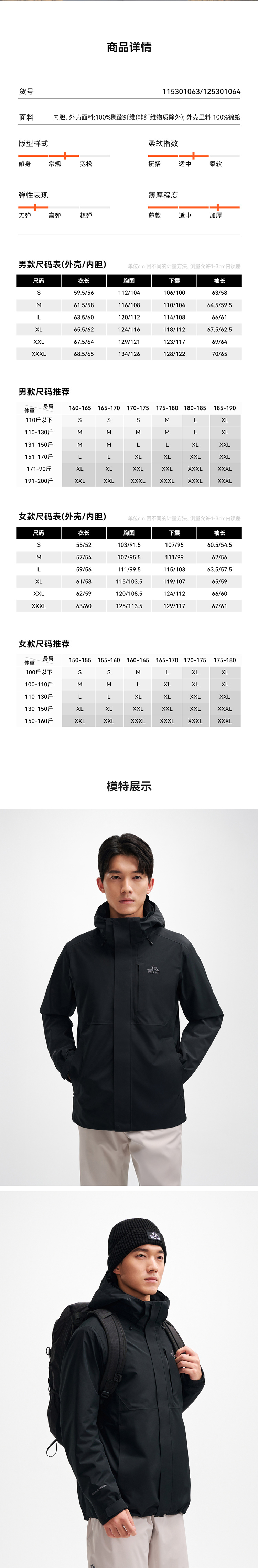 伯希和 新款冲锋衣 男款 详情图 5