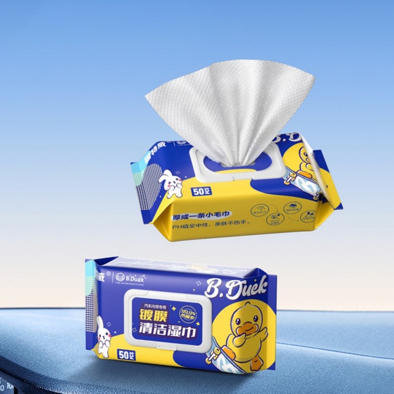 固特威 小黄鸭车内饰镀膜湿巾 图片 1