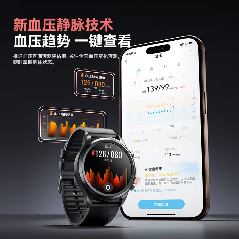 DIDO E55血压血糖监测智能手表 图片 2