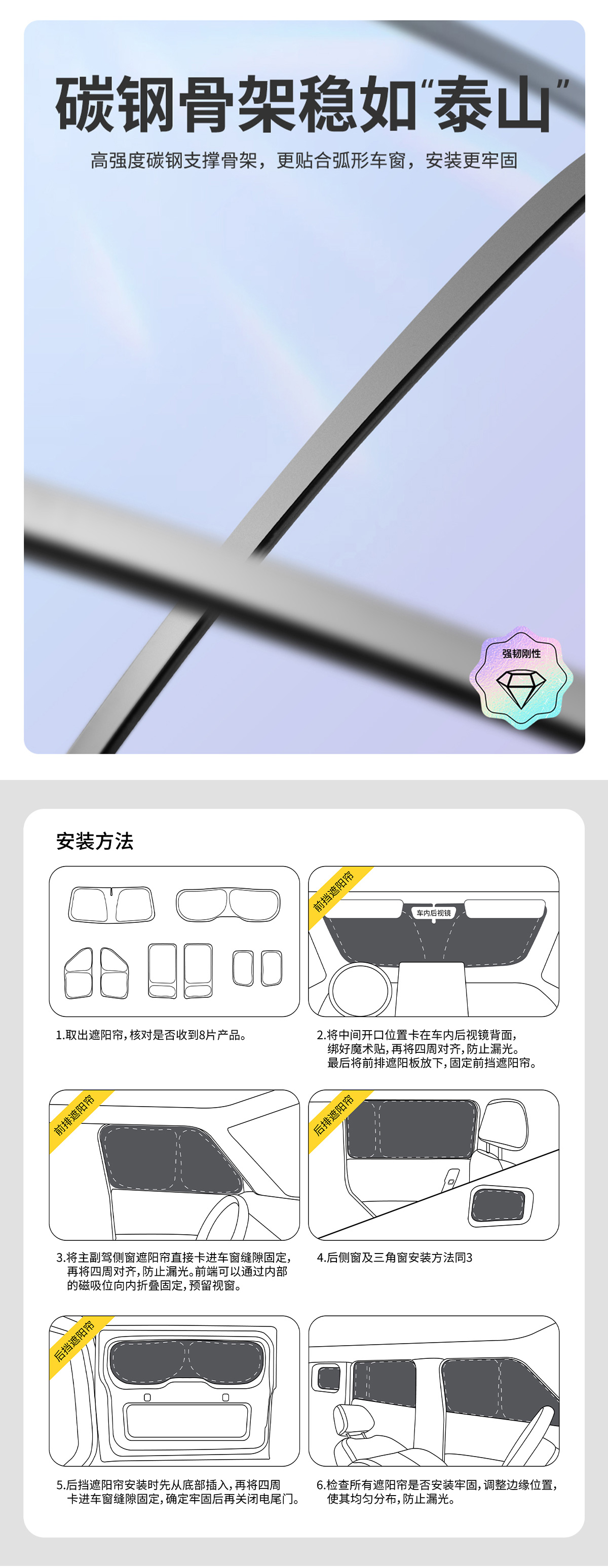 风云X3L 私密遮阳8件套（牛皮纸包装） 详情图 6
