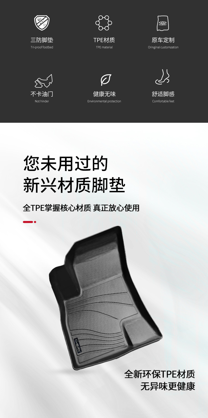 艾瑞泽8/艾瑞泽8PRO TPE脚垫 详情图 2