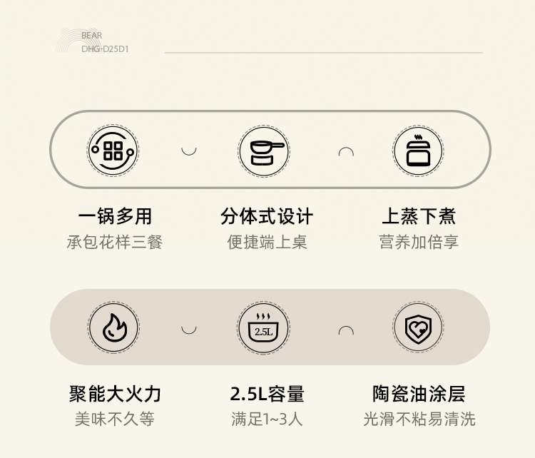 小熊电煮锅D25D1 详情图 2
