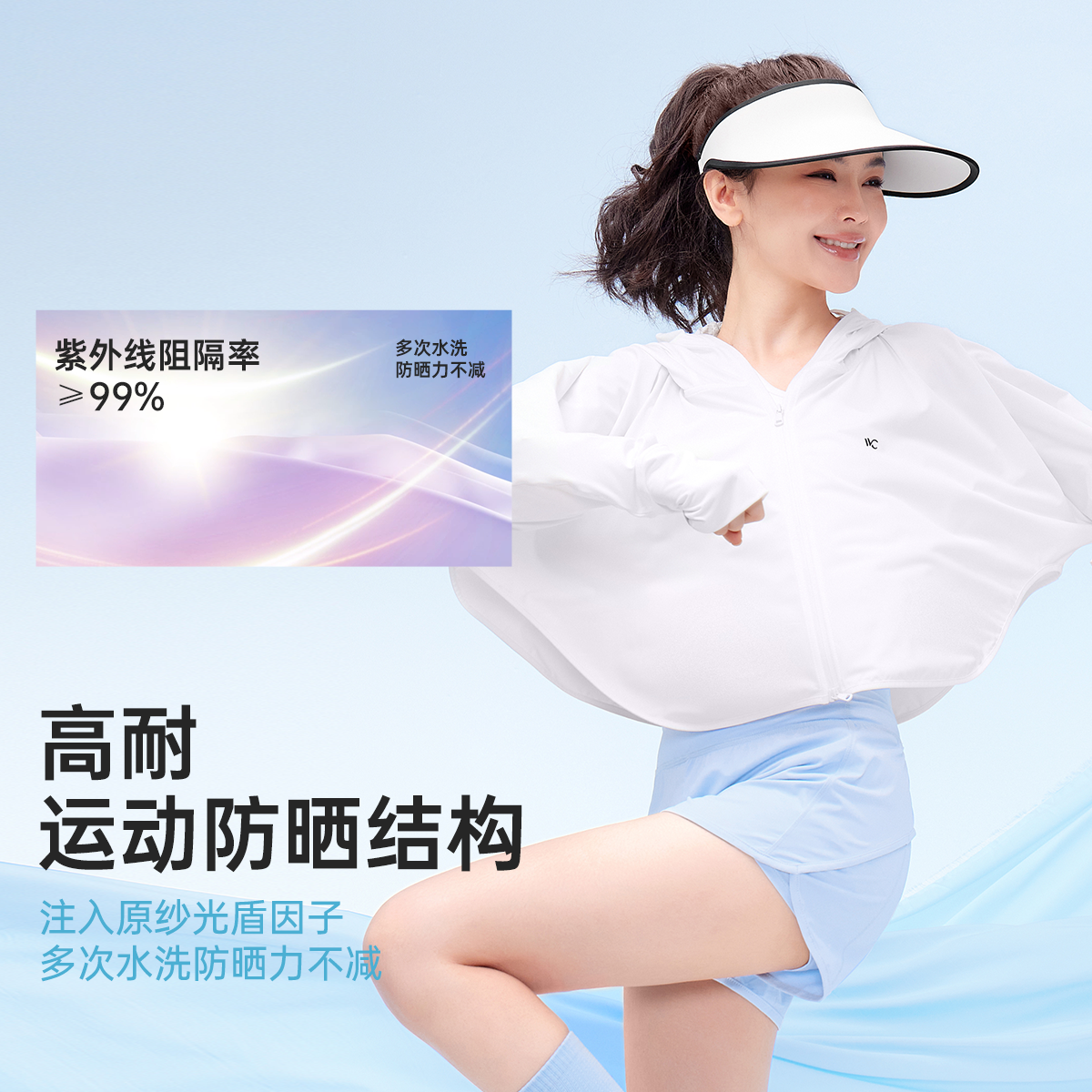 VVC无痕一体防晒帽 男女同款 图片 1