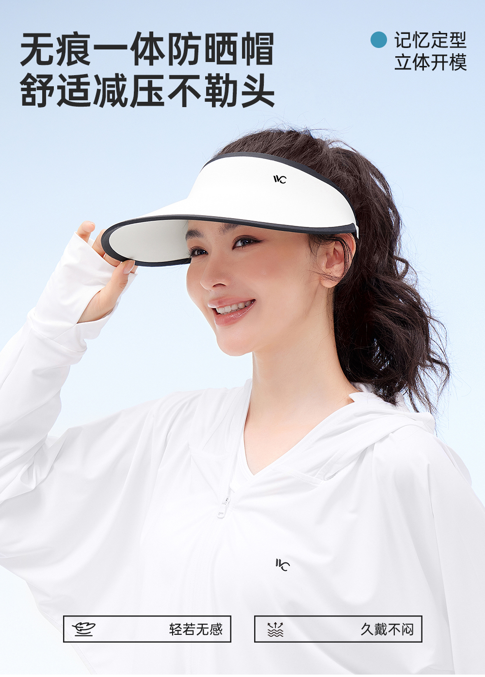 VVC无痕一体防晒帽 男女同款 详情图 1