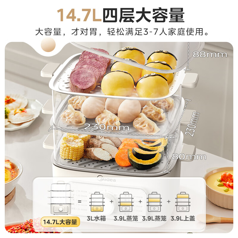 美的电蒸锅ZGE2323Z03X 图片 4