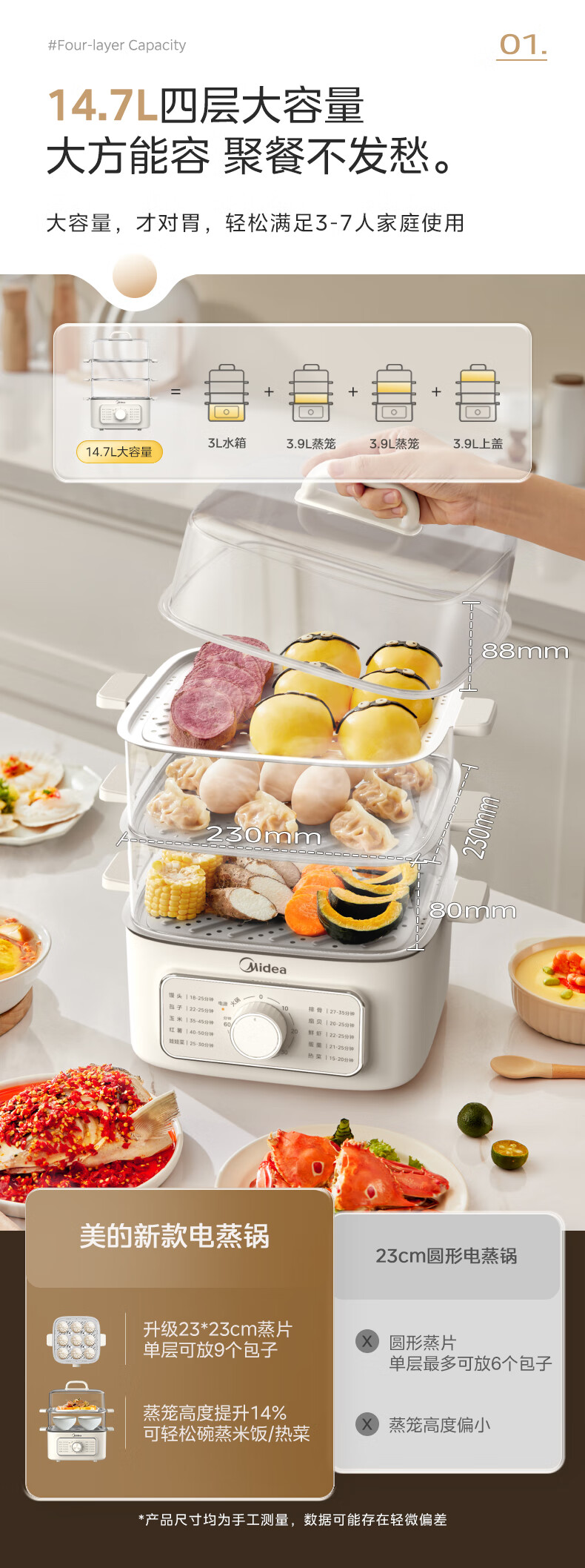 美的电蒸锅ZGE2323Z03X 详情图 3