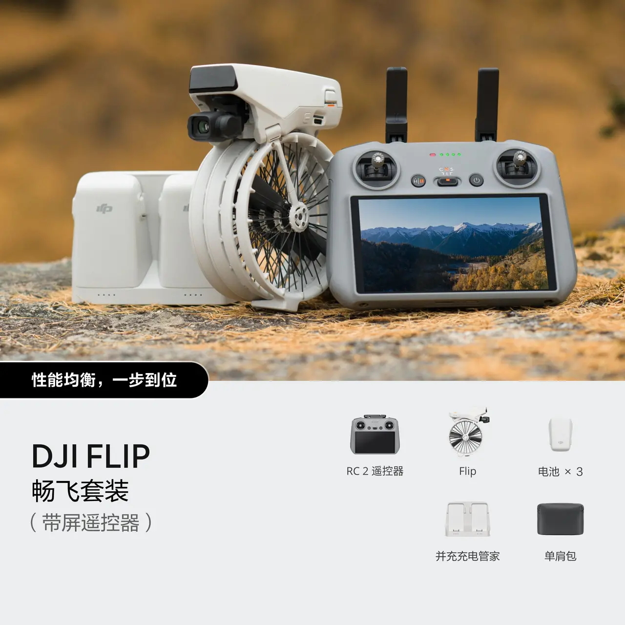 大疆 DJI FLIP 畅飞套装（带屏遥控器） 图片 1