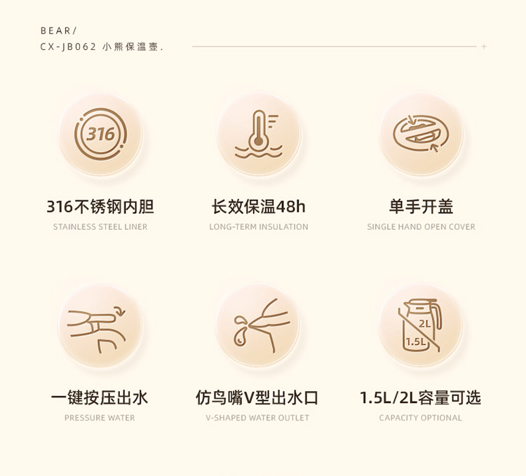 小熊保温壶CX-JB062（2L） 详情图 2