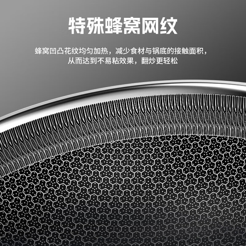 康巴赫 316双面花纹炒锅 图片 3