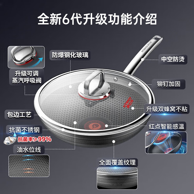 康巴赫 第六代红点控温蜂窝炒锅 图片 1