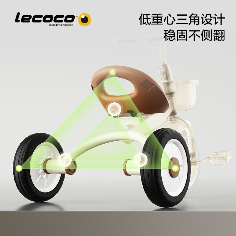 乐卡三轮车 瑞奇S1 丝绒摩卡 图片 2