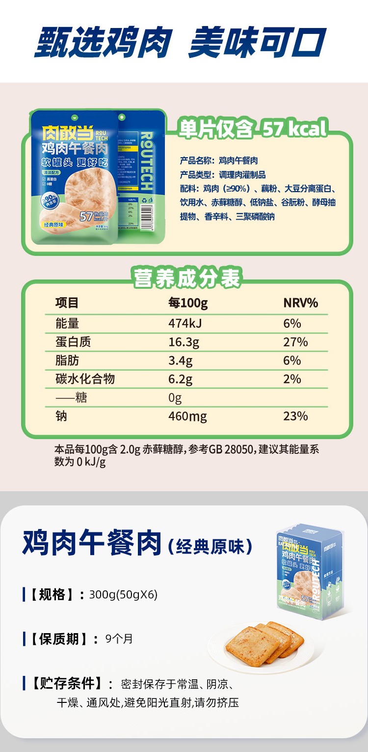 肉敢当 鸡肉午餐肉 详情图 5
