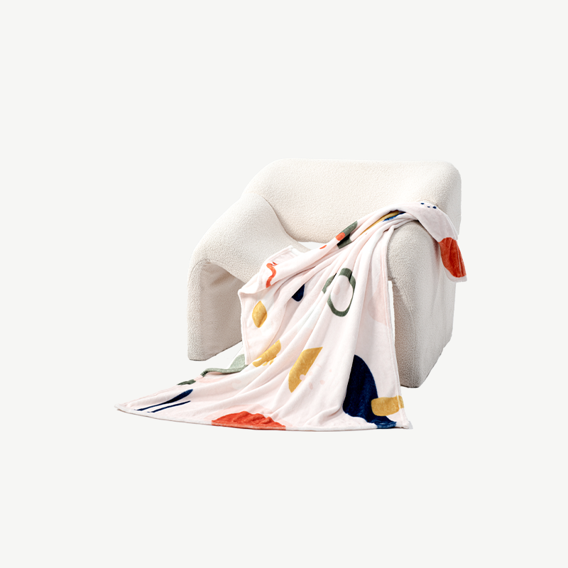 萌趣涂鸦法兰绒毯