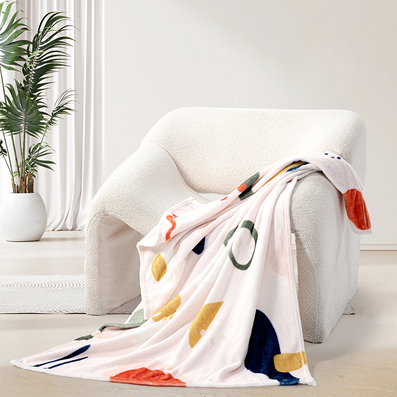 萌趣涂鸦法兰绒毯 图片 1