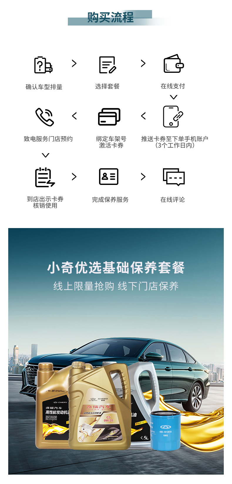 小奇优选基础保养套餐-三次（不含工时） 详情图 2
