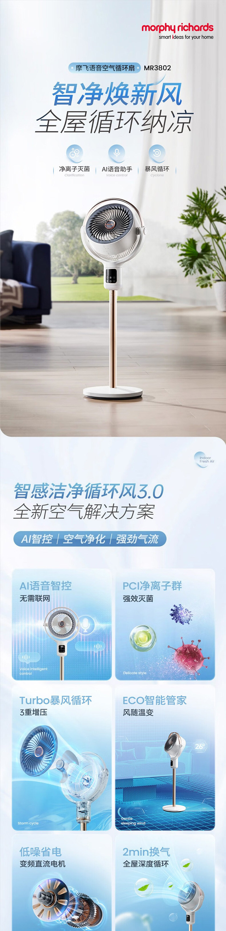 摩飞 语音空气循环扇 详情图 1