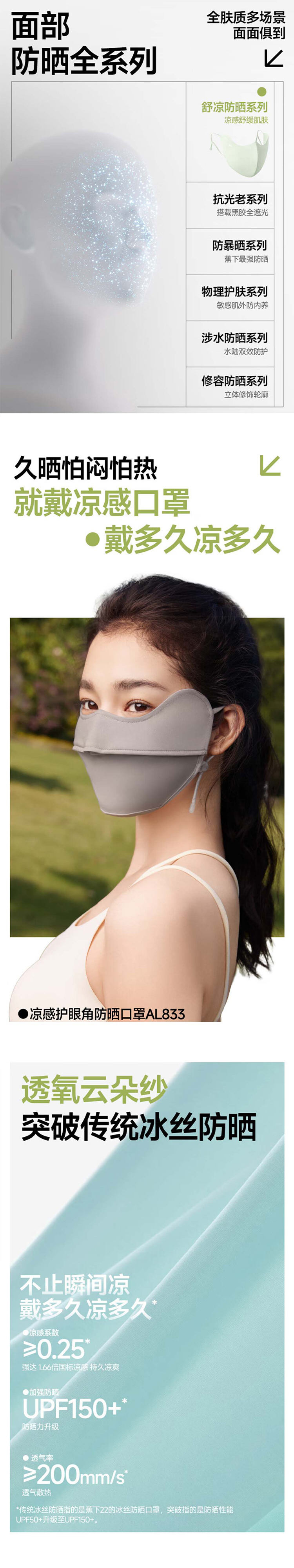 蕉下 凉感护眼角防晒口罩 详情图 1