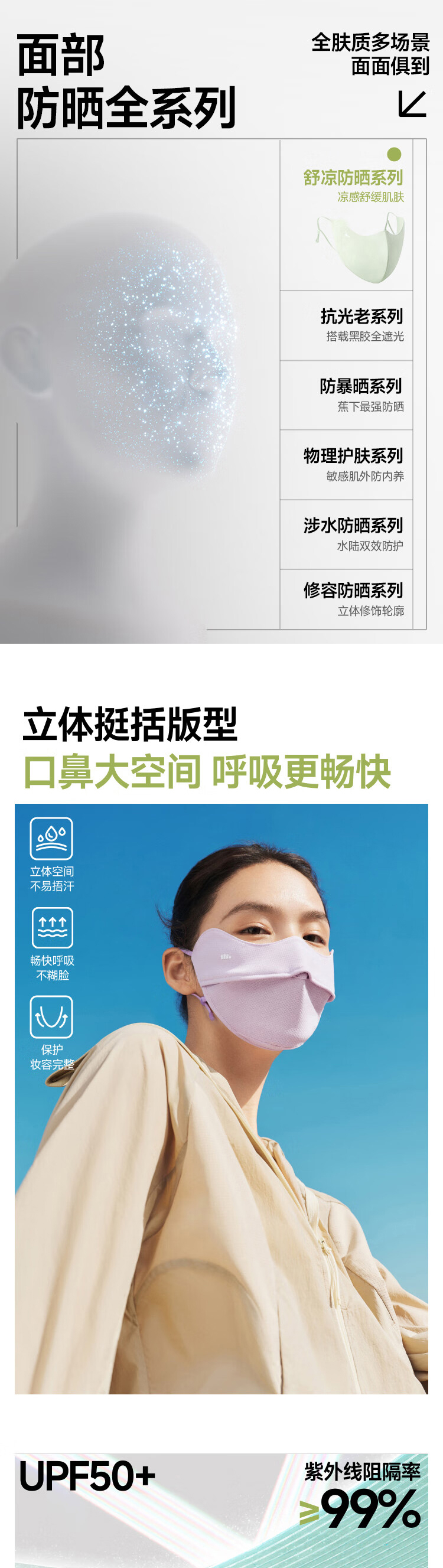 蕉下 透气护眼角防晒口罩 详情图 1