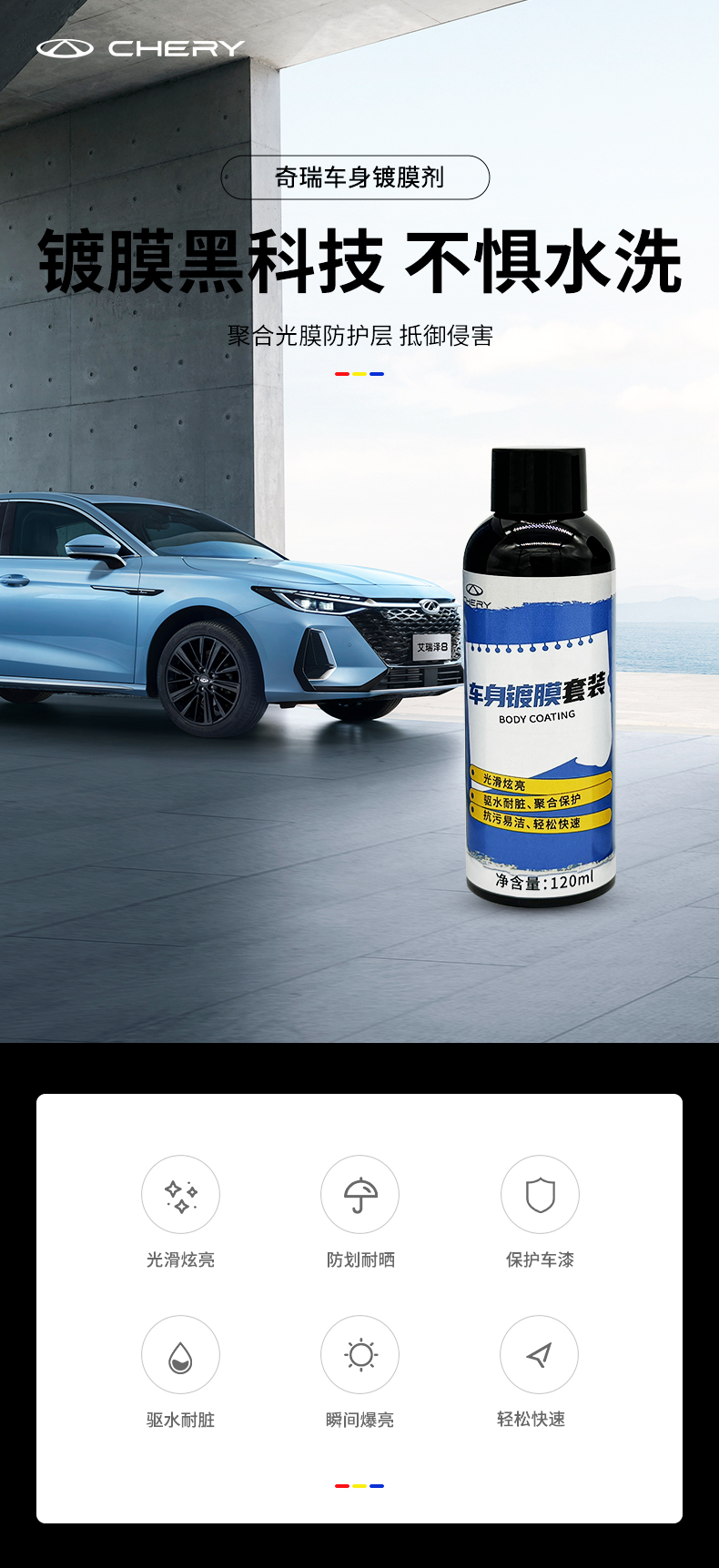 车身镀膜套装（120ML+毛巾+海绵） 详情图 1